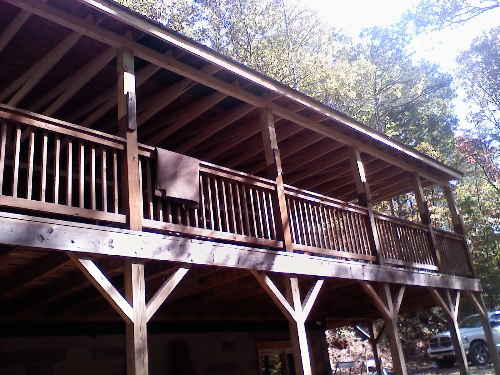 Timber framing under a new elevated porch and deck — Roof Leak Repair in Wills Point by Roofing Brothers